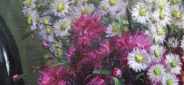 Картина "Цветы и ягоды" Цена: 7400 руб. Размер: 25 x 20 см. Увеличенный фрагмент.