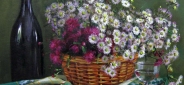 Картина "Цветы и ягоды" Цена: 7400 руб. Размер: 25 x 20 см.
