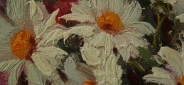 Картина "Цветы на окне" Цена: 9700 руб. Размер: 50 x 60 см. Увеличенный фрагмент.