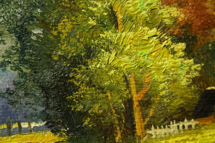 Картина "Деревенька" Цена: 4900 руб. Размер: 40 x 30 см. Увеличенный фрагмент.