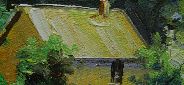 Картина "Домик у реки" Цена: 5100 руб. Размер: 25 x 20 см. Увеличенный фрагмент.