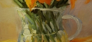 Картина "Желтые лилии" Цена: 6500 руб. Размер: 50 x 40 см. Увеличенный фрагмент.