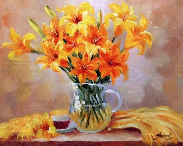 Картина "Желтые лилии" Цена: 6500 руб. Размер: 50 x 40 см.