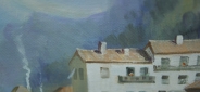 Картина "Горная деревня" Цена: 13000 руб. Размер: 60 x 90 см. Увеличенный фрагмент.
