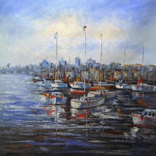 Картина "Городская гавань" Цена: 11100 руб. Размер: 100 x 100 см.