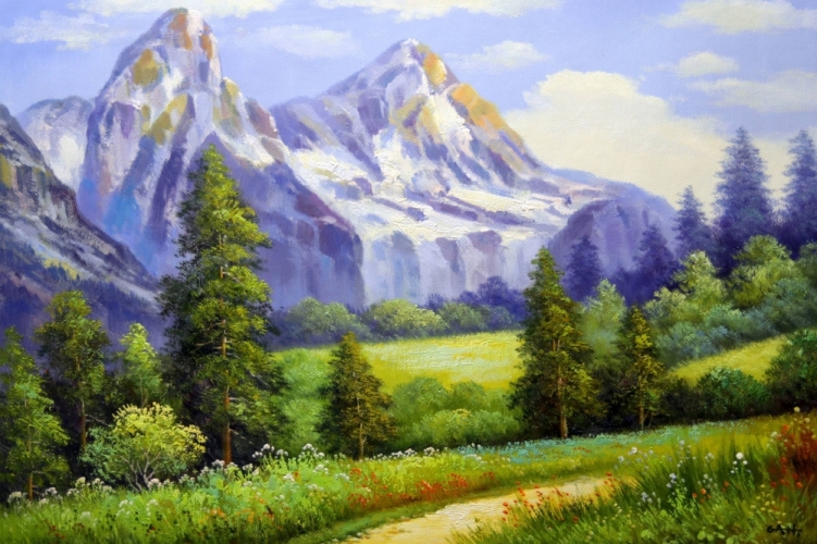 Картина "Горы" Цена: 17200 руб. Размер: 90 x 60 см.