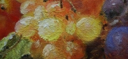 Картина "Гранат с виноградом" Цена: 5000 руб. Размер: 40 x 30 см. Увеличенный фрагмент.