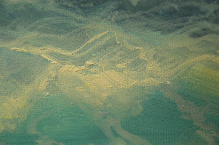 Картина "Камни и море" Цена: 9000 руб. Размер: 90 x 60 см. Увеличенный фрагмент.