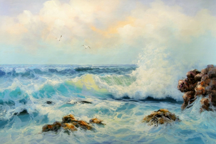 Картина "Камни и море" Цена: 9000 руб. Размер: 90 x 60 см.