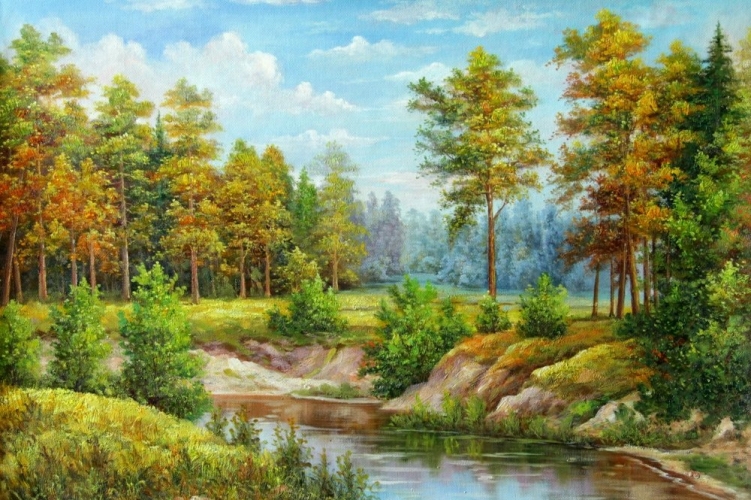 Картина "Речушка" Цена: 10300 руб. Размер: 90 x 60 см.