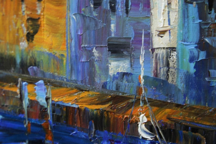 Картина "Каналы Венеции" Цена: 7200 руб. Размер: 90 x 60 см. Увеличенный фрагмент.