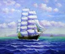 Картина "Корабль и море"