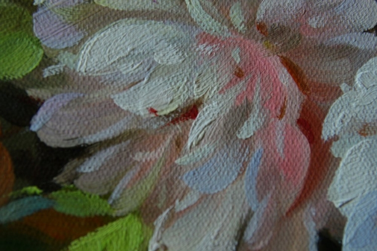 Картина "Корзина роз" Цена: 14900 руб. Размер: 90 x 60 см. Увеличенный фрагмент.