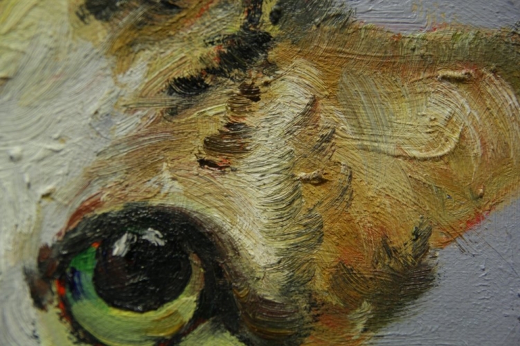 Картина "Кот" Цена: 4500 руб. Размер: 30 x 40 см. Увеличенный фрагмент.