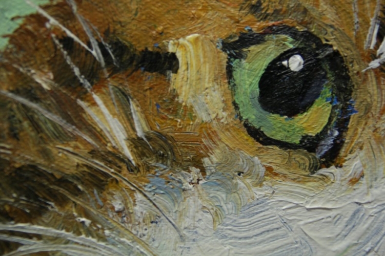 Картина "Котенок" Цена: 4500 руб. Размер: 30 x 40 см. Увеличенный фрагмент.