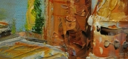Картина "Крыши" Цена: 9400 руб. Размер: 100 x 50 см. Увеличенный фрагмент.
