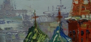 Картина "Крыши Кремля" Цена: 12000 руб. Размер: 90 x 60 см. Увеличенный фрагмент.