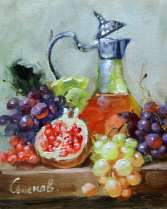 Картина "Кувшин и фрукты"