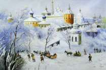 Картина "Троице-Сергиева Лавра зимой"