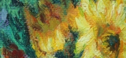 Картина "Летние подсолнухи" Моне Цена: 8600 руб. Размер: 50 x 60 см. Увеличенный фрагмент.