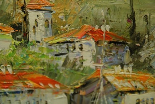 Картина "Летний берег" Цена: 9000 руб. Размер: 60 x 90 см. Увеличенный фрагмент.