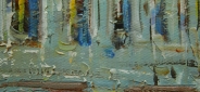 Картина "Летний город" Цена: 13500 руб. Размер: 90 x 60 см. Увеличенный фрагмент.