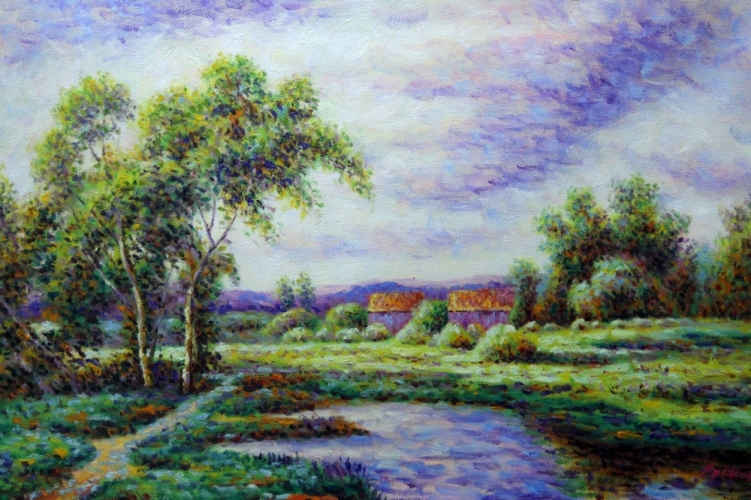 Картина "Летом на хуторе" Цена: 11800 руб. Размер: 90 x 60 см.