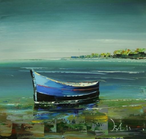 Картина "Синяя Лодка" Цена: 3000 руб. Размер: 40 x 40 см.