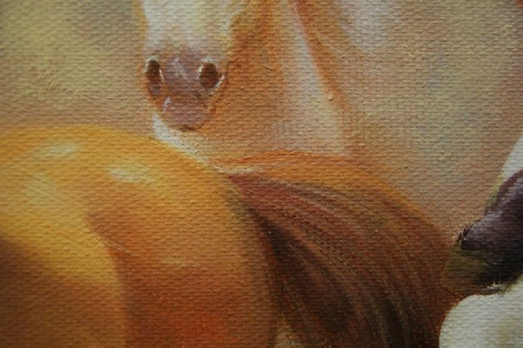 Картина "Лошади" Цена: 14400 руб. Размер: 90 x 60 см. Увеличенный фрагмент.