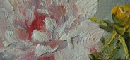 Картина "Махровые пионы" Цена: 7400 руб. Размер: 50 x 40 см. Увеличенный фрагмент.