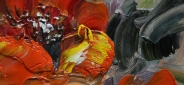 Картина "Маки и ваза" Цена: 8500 руб. Размер: 50 x 60 см. Увеличенный фрагмент.