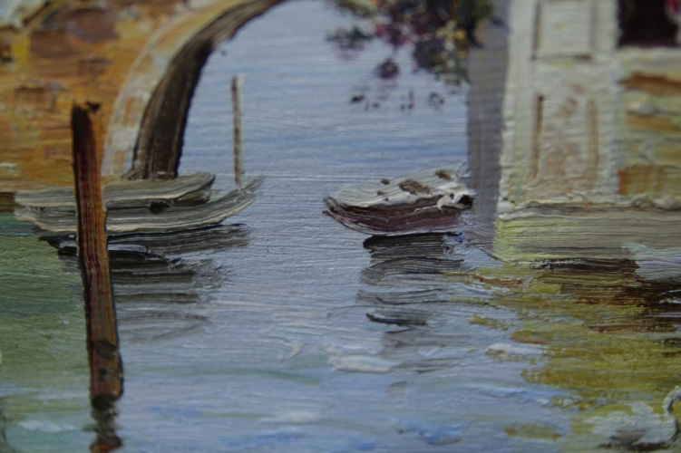 Картина "Маленькая Венеция" Цена: 5000 руб. Размер: 20 x 25 см. Увеличенный фрагмент.