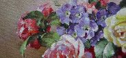Картина "Миниатюрные розы" Цена: 6900 руб. Размер: 25 x 20 см. Увеличенный фрагмент.