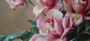 Картина "Много роз" Цена: 5400 руб. Размер: 20 x 25 см. Увеличенный фрагмент.