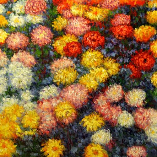 Картина "Моне Хризантемы" Цена: 16000 руб. Размер: 80 x 80 см.