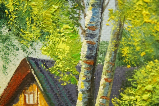 Картина "Лето в деревне" Цена: 5400 руб. Размер: 40 x 30 см. Увеличенный фрагмент.