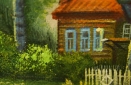 Картина "Лето в деревне" Цена: 5400 руб. Размер: 40 x 30 см. Увеличенный фрагмент.