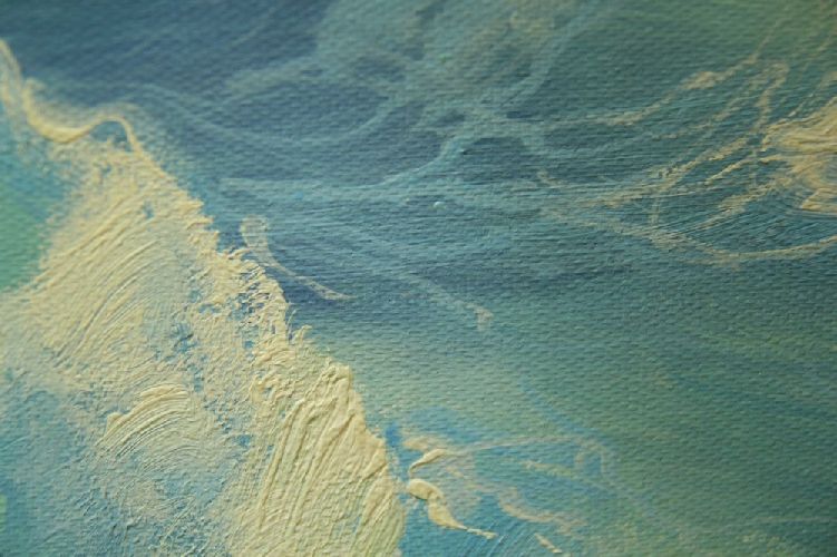 Картина "Красивый морской прибой" Цена: 9000 руб. Размер: 90 x 60 см. Увеличенный фрагмент.
