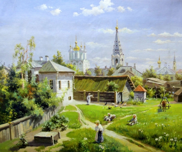 Картина "Московский дворик" Цена: 19000 руб. Размер: 60 x 50 см.