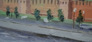 Картина "Московский Кремль" Цена: 5000 руб. Размер: 25 x 20 см. Увеличенный фрагмент.