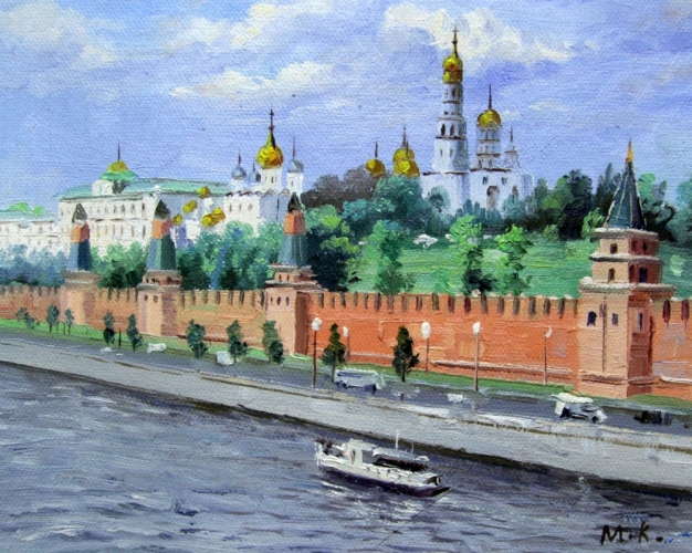 Картина "Московский Кремль" Цена: 5000 руб. Размер: 25 x 20 см.