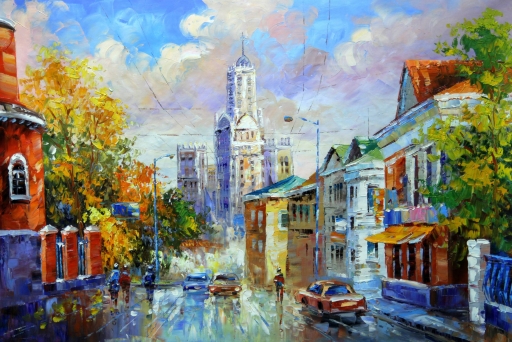 Картина "Московский переулок" Цена: 13500 руб. Размер: 90 x 60 см.