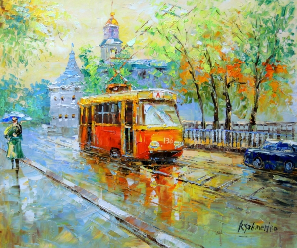Картина "Московский трамвай" Цена: 6700 руб. Размер: 60 x 50 см.