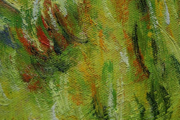 Репродукция картины "Мостик в саду Моне" Цена: 10000 руб. Размер: 80 x 80 см. Увеличенный фрагмент.