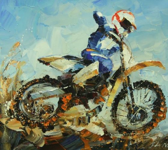 Картина "Мотоциклист" Цена: 6500 руб. Размер: 50 x 40 см.