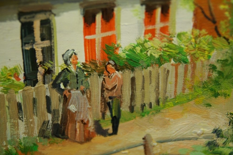 Картина "На хуторе" Цена: 19500 руб. Размер: 60 x 50 см. Увеличенный фрагмент.