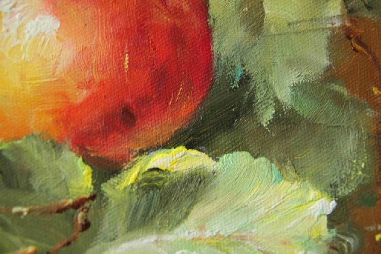 Картина "Наливное яблочко" Цена: 8700 руб. Размер: 30 x 80 см. Увеличенный фрагмент.