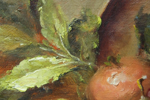 Картина "Натюрморт с яблоками" Цена: 4500 руб. Размер: 40 x 30 см. Увеличенный фрагмент.
