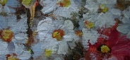 Картина маслом "Нежные цветочки" Цена: 5500 руб. Размер: 40 x 50 см. Увеличенный фрагмент.