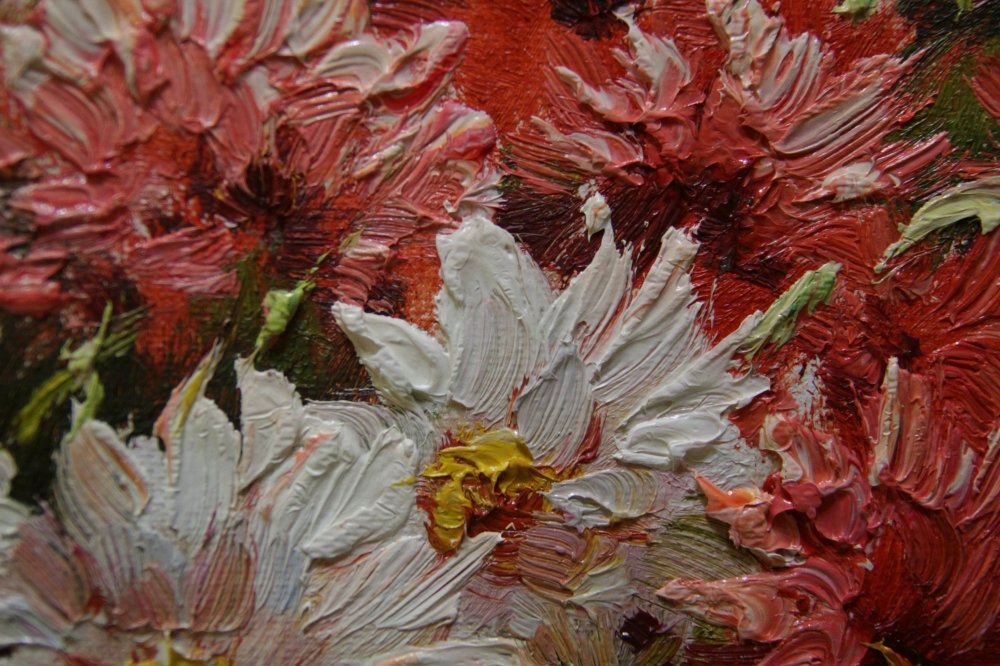 Картина маслом Нежные цветы — В интерьер